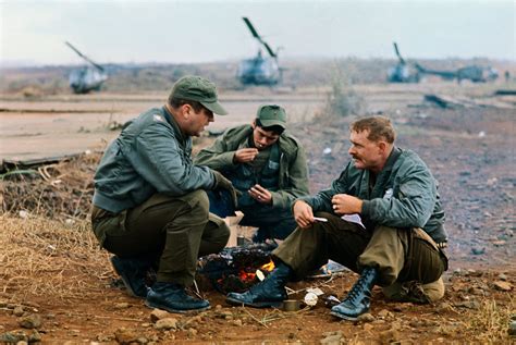 Vietnam War 1971 Three Soldiers Relaxing Around Campfire Flickr