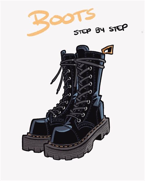 Did A Boots Drawing Step By Step 🥾 Let Me Know If There’s Other Kind Of Step By Step Tutorials