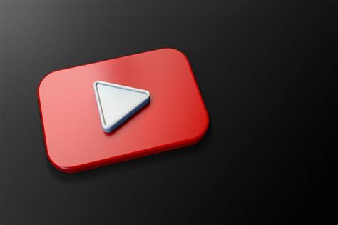3d logotipo do youtube minimalista com espaço em branco Foto Premium