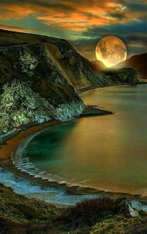 Moon Setting Behind Mountains 1600x2542 Beautiful Landscapes Nature