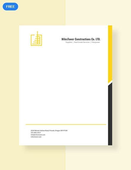 Looking for inspiration for your logo design? Get to make a personalized letterhead for your construction company with this free templat ...