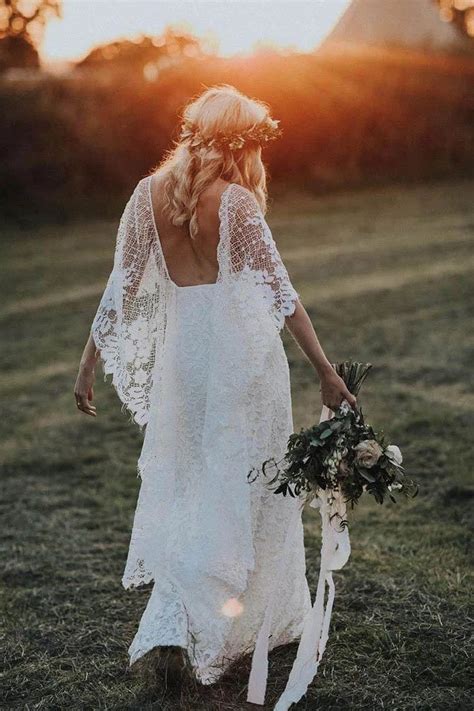 Rustic lace wedding dresses look magical and. Rustic Batwing Sleeve Lace Ivory Wedding Dresses Ivory ...