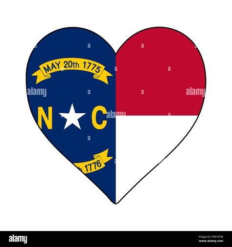 North Carolina Heart Shape Flag Love North Carolina Visit North