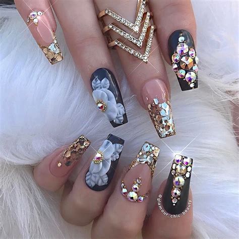 51 Diseños De Uñas Elegantes En Tendencia 2019 Fancy Nails Bling Nails Cute Nails Pretty