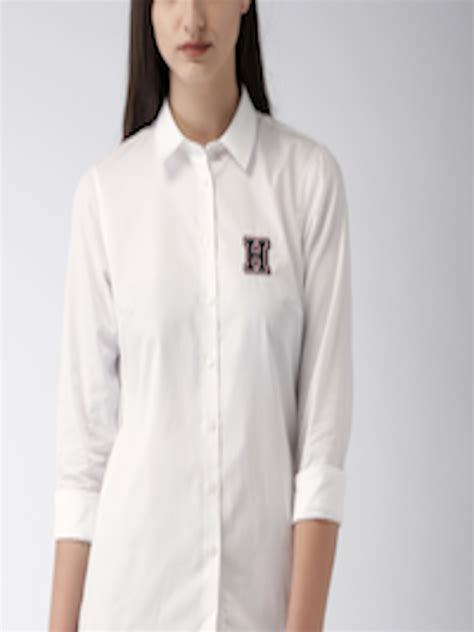 Buy Tommy Hilfiger Women White Regular Fit Solid Casual Shirt Shirts