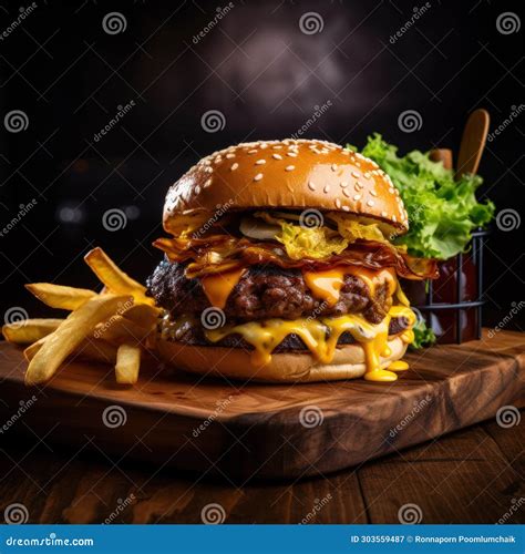 Mouthwatering Burger with Perfectly Melted Cheese and a Juicy Beef