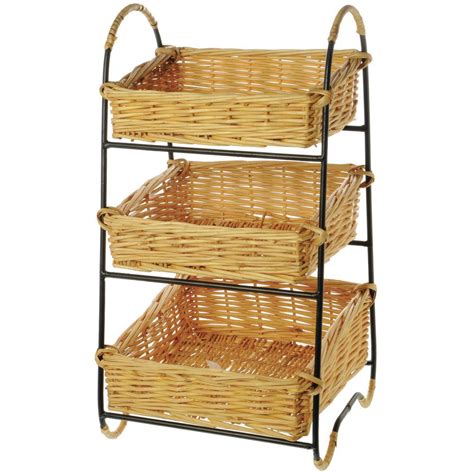 tier round natural wicker display basket rack with metal signs 13 x 45 ubicaciondepersonas