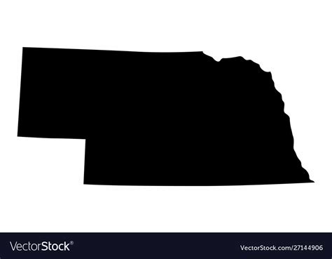 Nebraska State Silhouette Map Royalty Free Vector Image