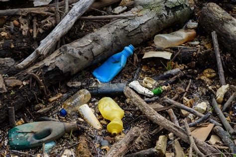 Plastic And Styrofoam Pollution From Ocean On Beach Dirty Spilled