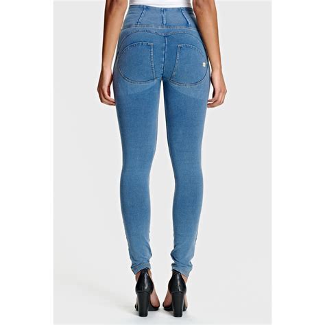 Freddy Wrup® Damen Push Up Jeans High Waist Super Skinny Hellblau