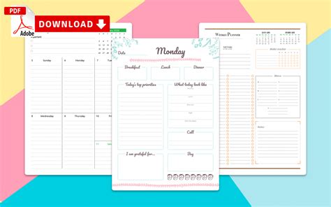 Printable Editable Weekly Planner Template Free Printable Templates