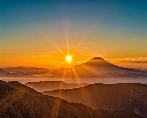1280x1024 Mount Fuji Japan Sun 1280x1024 Resolution Wallpaper Hd