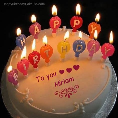 ️ Candles Happy Birthday Cake For Miriam