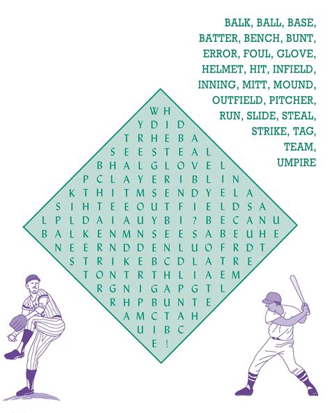 Free Baseball Word Search Activity Shelter