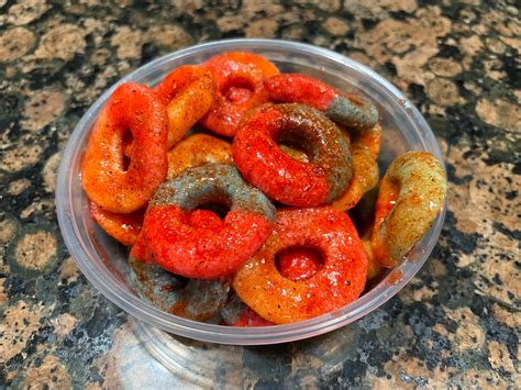 Spicy Sour Gummy Rings Chamoy Tajin Covered Mexican Candy Etsy