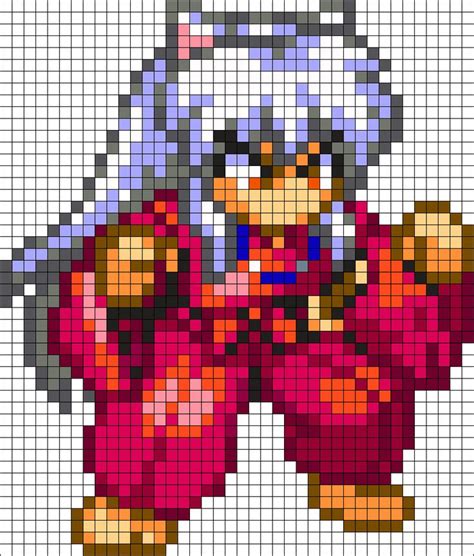 Inuyasha Kandi Pattern Pixel Art Grid Perler Patterns Pixel Art Pattern