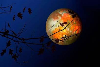 Moon Autumn Background Wallpapers Fall Night Desktop