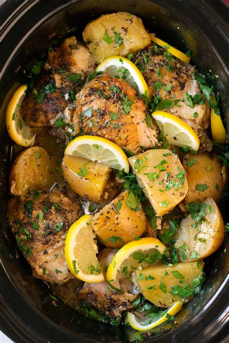 Greek Slow Cooker Lemon Chicken And Potatoes Cooking Classy