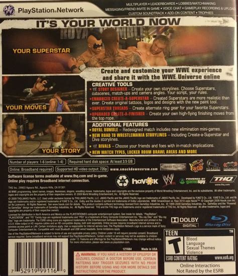 Wwe Smackdown Vs Raw 2010 2009 Playstation 3 Box Cover Art Mobygames