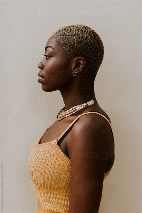 Side Profile Portrait Of A Beautiful Black Woman By Kristen Curette