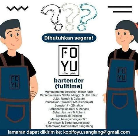 Priok] yg punya jiwa leader. Lowongan Kerja Barista Kopi Full Time - Gibran Waluyo di Tangerang Kota, 5 Jun 2020 - Loker ...