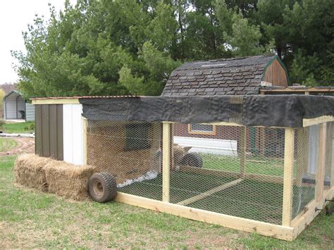 Here is my version of a chicken tractor. It will house 25 birds that
