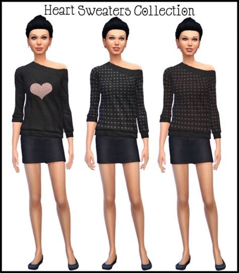 Simista Three Simple Heart Sweaters • Sims 4 Downloads Heart Sweater