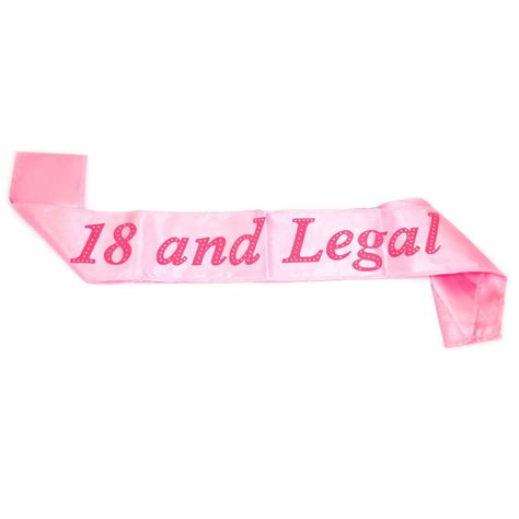 pink 18 and legal satin sash for 18th birthday celebration fancy dress ebay