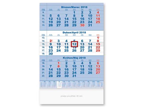 Kalendár 2018 Nástenný Trojmesačný Mfp Papier Sro