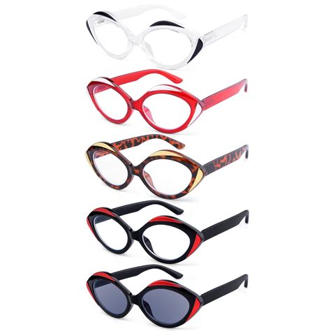 reading glasses stylish oval eyeglasses women r2128 5pack