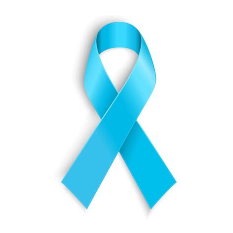 Light Blue Ribbon As Symbol Of Prostate Cancer Premium Vector