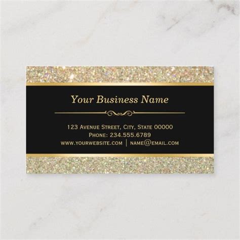 Black And Gold Glitter Business Card