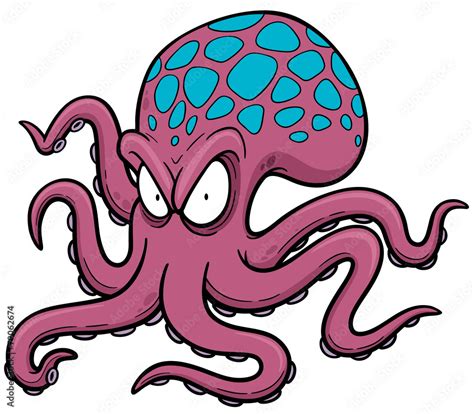 Vector Illustration Of Cartoon Octopus Stock Vector Adobe Stock