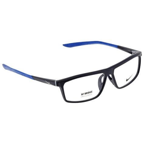 nike unisex blue rectangular eyeglass frames 7083uf40156