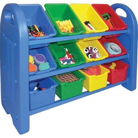Preschool Toy Organizer With Bins Three Tiers Toy Storage