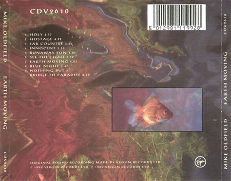 Earth Moving Virgin Cd Mike Oldfield Worldwide Discography