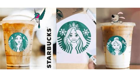 Artist Reimagines Starbucks Logo With Favorite Disney Characters