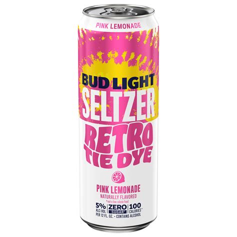 Bud Light Seltzer Retro Tie Dye Pink Lemonade 25 Fl Oz 1 Can 5 Abv