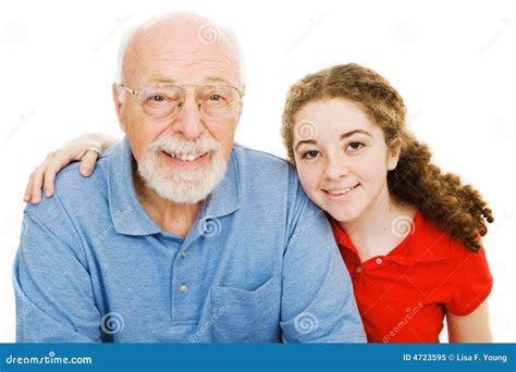 Girl And Her Grandpa Stock Image Image Of Senior Affection 4723595