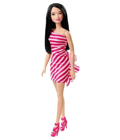 Barbie Glitz Doll Pink Stripe Ruffle Dress Buy Barbie Glitz Doll