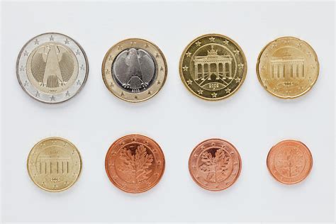 German Euro Coins Arranged In Numerical Photograph By Caspar Benson