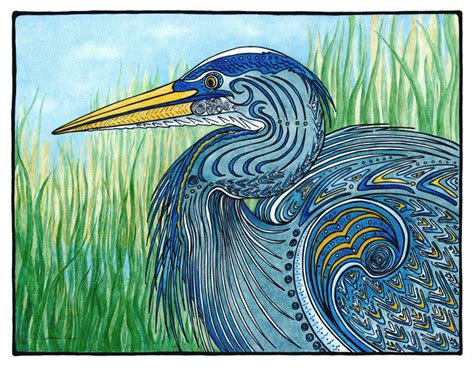 Great Blue Heron Print Stephanie Kiker Designs