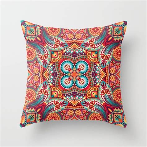 Boho Petal Pattern Throw Pillow By Bohorhapsody Society6 Boho