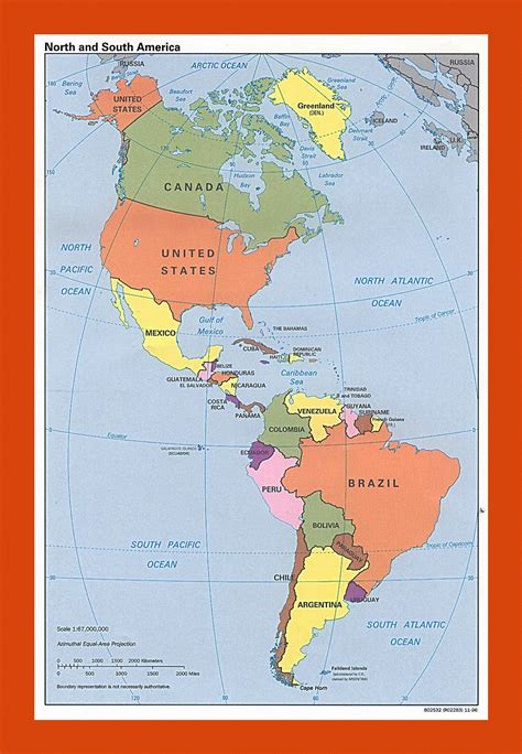 Political Map Of North And South America 1996 Maps Of North America  Map Maps Of The