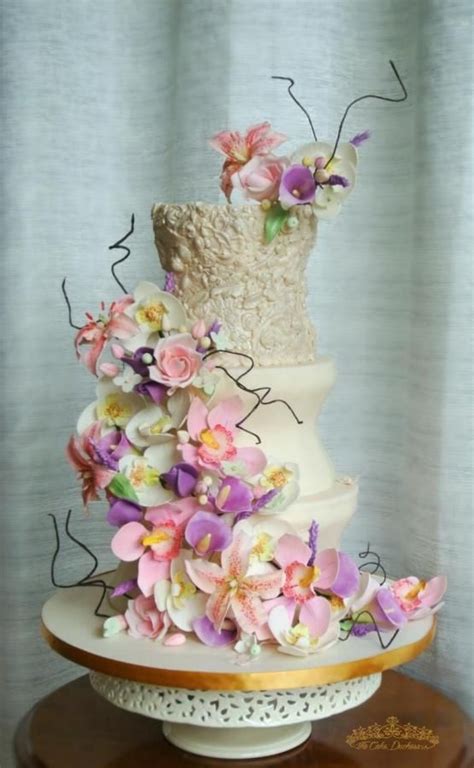 The Ethereal Bride Orchid Wedding Cake Romantic Wedding Cake