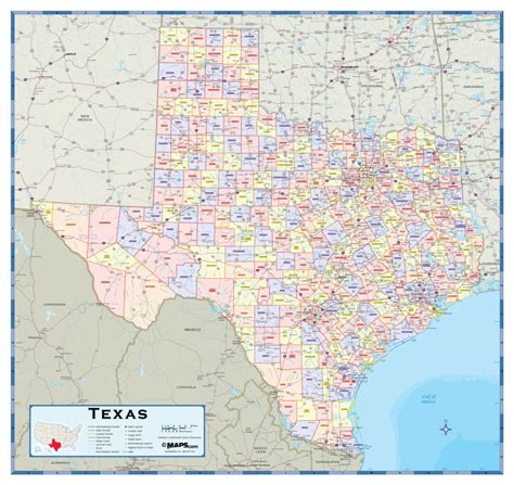 Texas Counties Wall Map Maps Texas County Map Printable Maps