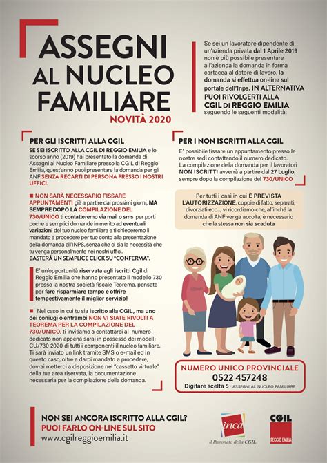 ASSEGNI AL NUCLEO FAMILIARE NOVITÀ 2020 CGIL Reggio Emilia