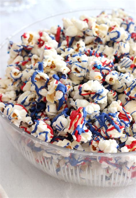 4th Of July Popcorn With Melted Chocolate Pictures Photos And Images