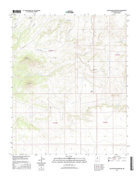 Mytopo Captain Davis Mountain New Mexico Usgs Quad Topo Map