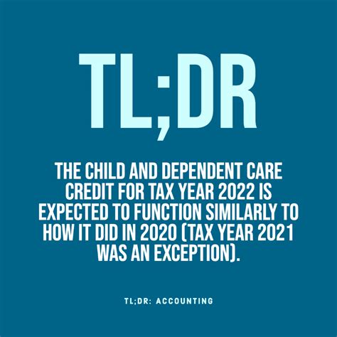 Child And Dependent Care Expenses Tax Credit Tldr Accounting